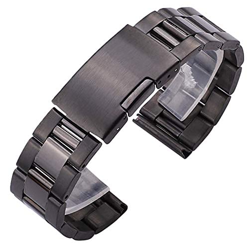 Montre en acier inoxydable solide argent 20mm bracelet montre droit