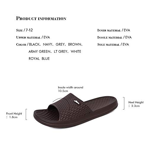 Image of FUNKYMONKEY Men's Shower Slides - Non Slip Quick Drying Sandals for Men - Lightweight Pool Beach Bathroom Slippers Indoor Outdoor