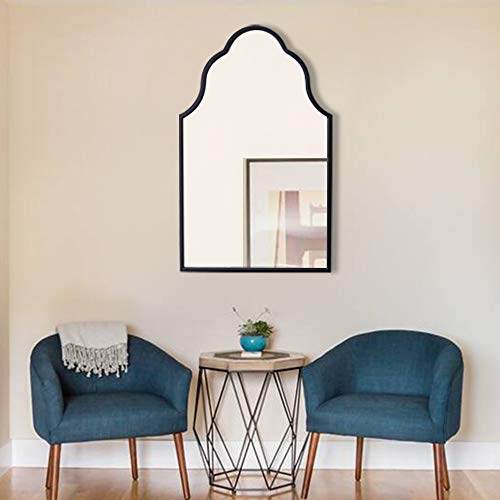 Chende Arch Wall Mirror, 32" H X 20" W Black Bathroom Mirror With Wooden Frame, Large Modern Decorative Mirror For Foyer, Living Room, Bedroom #TOP7