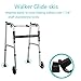 Walker Ski Glides, for1 1/8 Inch Tubes,Heavy Duty, Durable Coaster Cap Gliders for Medical Folding Walker,Provides Safety, Stability, 4 Slides and 4 Smooth Sock Pad Covers