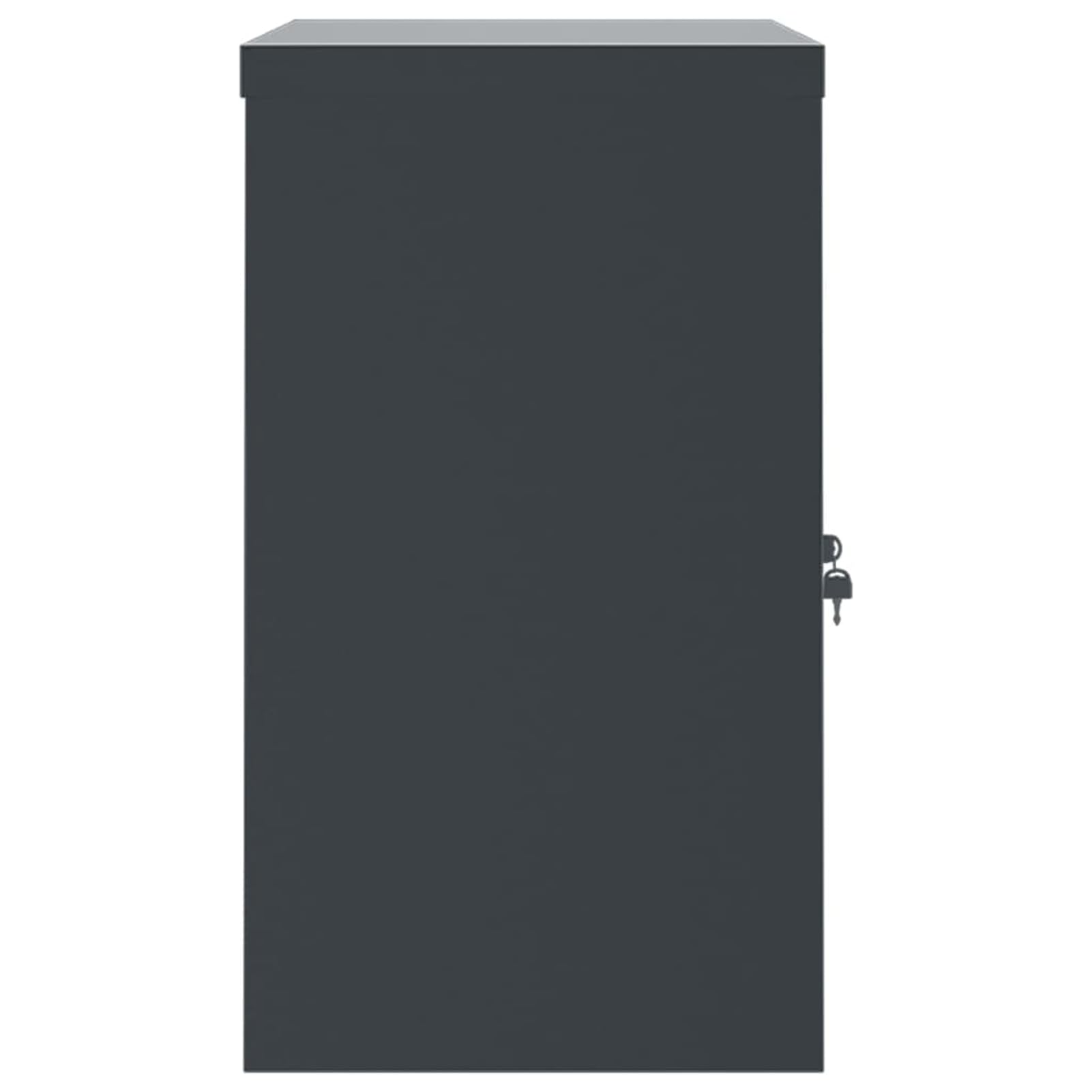 Aktenschrank Anthrazit abschließbar mit 1 Einlegeboden 90x40x70 cm pulverbeschichteter Stahl für Büroorganisation