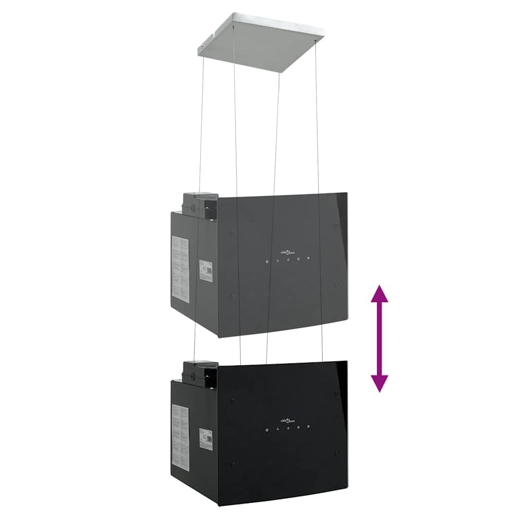 vidaXL Campana extractora de Isla Sensor táctil LCD Vidrio Templado, Extractor de Isla, Campana extractora de Isla, Extractor de Cocina de Isla