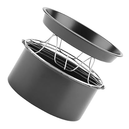 BRIGHTFUFU Küchengeräte 1 Satz Zubehör für Heißfritteusen Backzubehör fritteuse Kuchenform Bratpfanne Backform torten zubehör Airfryer fritteuse Pizzapfanne Topfzubehör Rostfreier Stahl Ofen