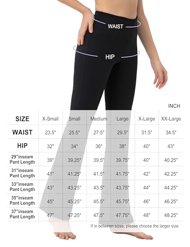 Image of BUBBLELIME 29 inch /31 inch /33 inch /35 inch /37 inch 3 Styles Women's High Waist Bootcut Yoga Pants Basic /Side Pockets Tummy Control Workout Flared