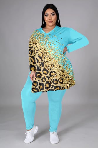Women's Plus Size Two Piece Outfits Loungewear Sets Long Sleeve Oversized Tshirts Sweatpants Sweatsuits Sets4