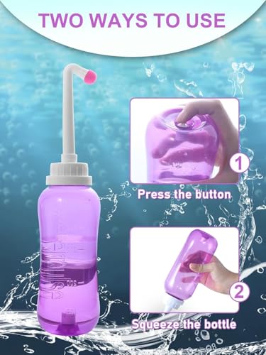 Image of Peri Bottle for Travel Bidet - Care,Portable Travel Squeeze Bottle Bidet for Women Personal Hygiene Cleaning,2 Tubes for Baby Mom and 16.9OZ (Purple)