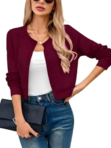 Image of Heymoments Women's Casual Shrugs Lightweight Open Front Cropped Cardigan for Dresses