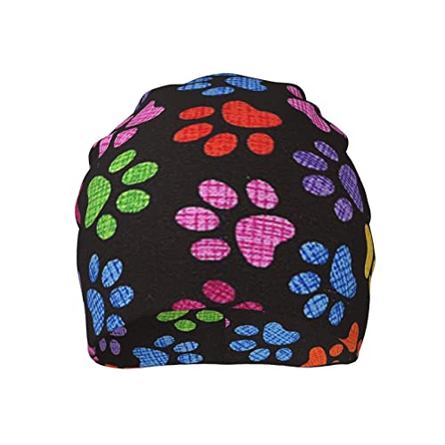 Color Dog Paw Prints Funny Beanie Hat Skull Knit Cap For Men Women Boys Girls Slouchy Lightweight Cycling Travel Headwear Skullcap Christmas #TOP2