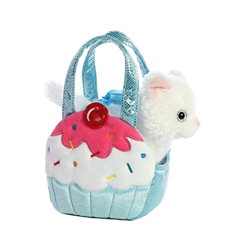 Peluche Sweets & Cupcake Kitty ultra douce dans son mini couffin coloré Fancy Pals