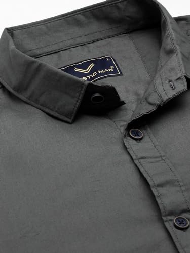 Image of Majestic Man Men Classic Slim Fit Pure Cotton Casual Shirt