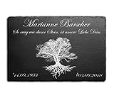 Gedenktafel / Grabstein mit Ihrer individuellen Lasergravur! Kein Druck! Wetterfest!! (ohne Deko)