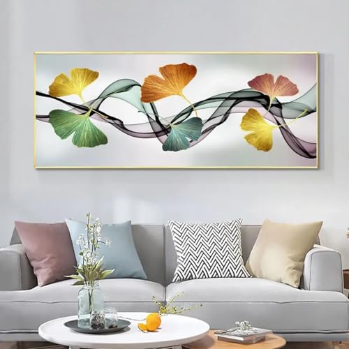 Tableau plume art moderne : impression sur toile pour décoration murale salon 20x40cm