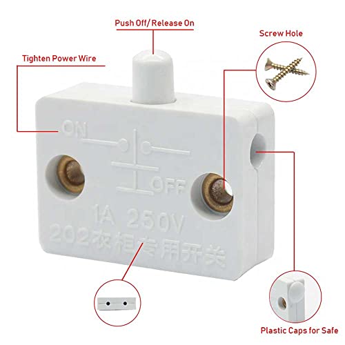 Image of QS-WR13 Wardrobe Sensor Switch | Automatic Door-Activated Lighting | 220-240 AC Cabinet & Closet Light Controller | Set of 8