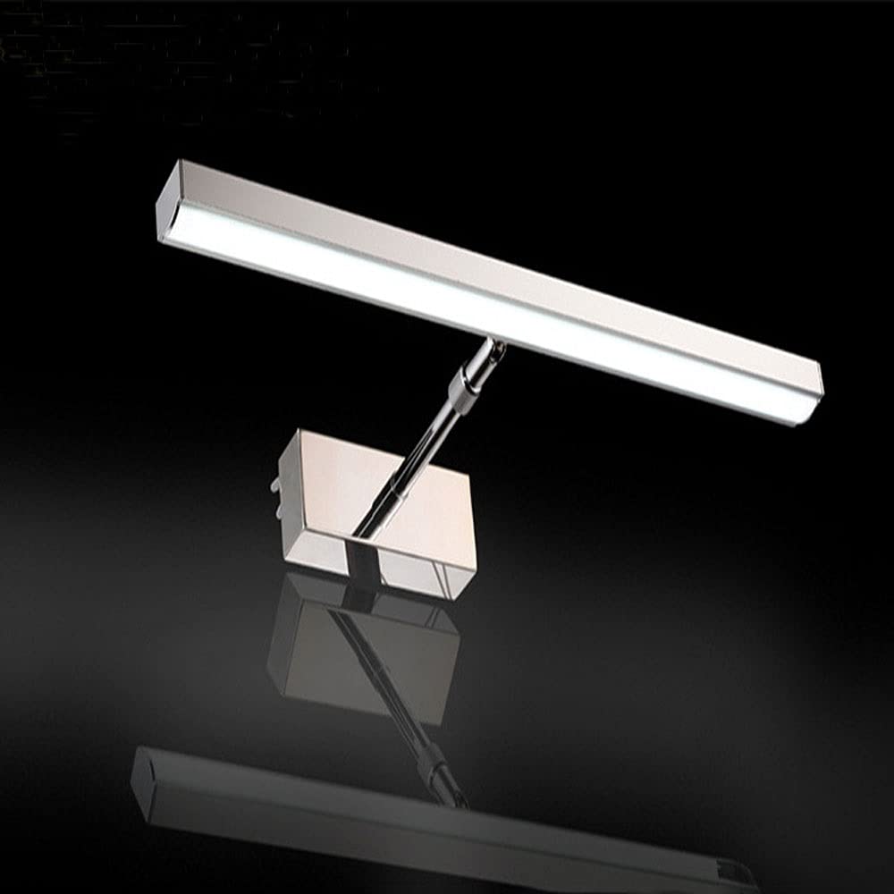 LED Bath Mirror Light, Chrome 6W Bathroom Vanity Lamp, Frame Picture Lighting, Adjustable Vanity Wall Sconce Over Mirror Cabinet, Toilet Telescopic Vanity Mirror Lamps (Color : 6000K)