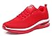 Scarpe Running Donna Mesh Traspiranti All'aperto Antiscivolo Atletico Palestra Camminata Casuale Leggero Cuscino d'Aria Cuscino Sneakers Sportive Rosso 46 EU