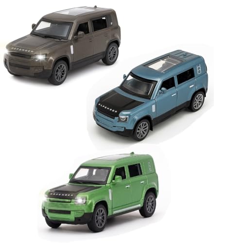 Image of 1:36 Scale Range Rover Defender Die-Cast Car Toy - Pull-Back Alloy Model Vehicle with Light and Sound Openable Doors for Kids, Boys & Collectors (Random Color)