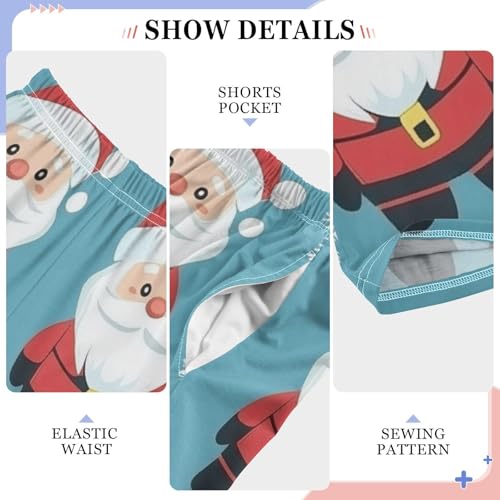 ZZXXB Santa Claus and Snow Boys Long Pants Soft Trousers Elastic Waist Kids Lounge Bottoms with Pockets S-XL4