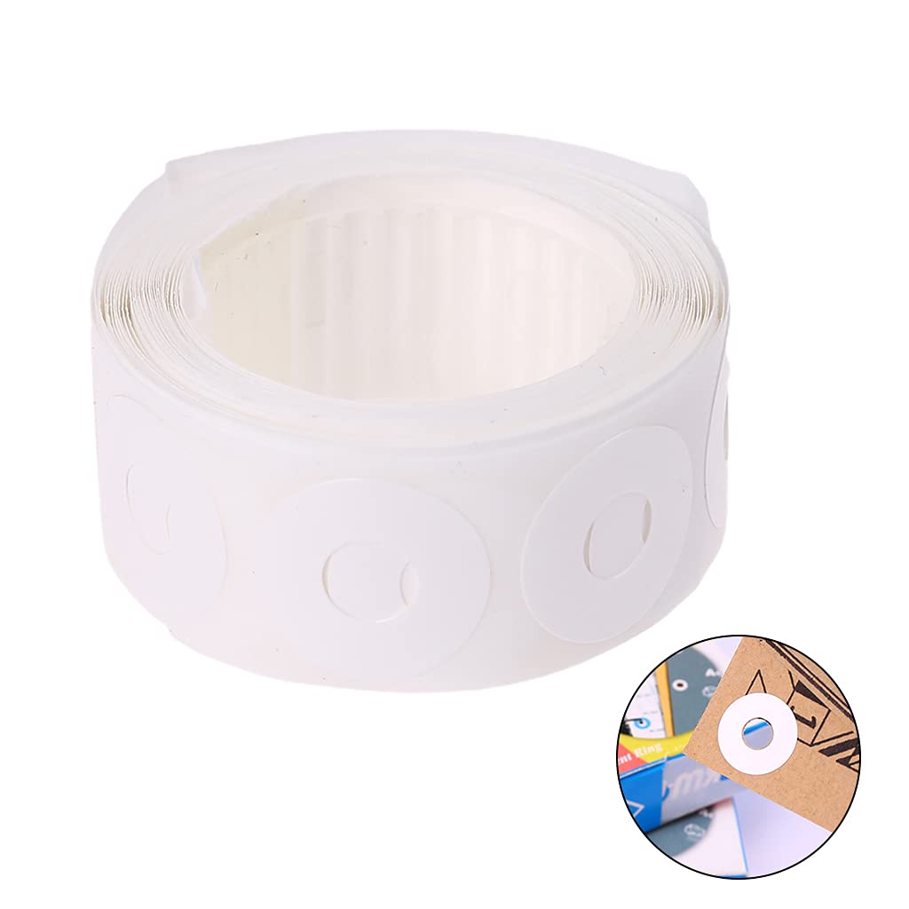 angwang 250 Pcs/Box Labels Self-Adhesive Hole Punch Protector Loose-Leaf Paper Hole Reinforcement Labels Round Stickers for Office Supplies White