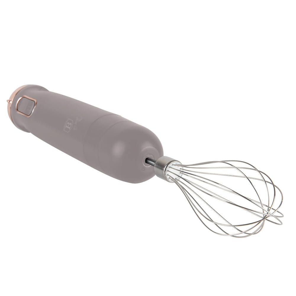 Berlinger Haus Batidora de Mano 6 en 1, 800W, Control de Velocidad Variable, Cuchilla de Titanio, Accesorios Incluidos, Acero Inoxidable, Color Taupe Mate