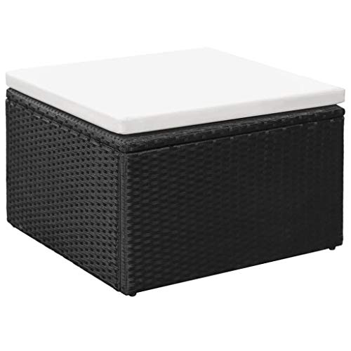 FAMIROSA 3-TLG. Garten-Lounge-Set Poly Rattan Schwarz und Weiß – Bild 5