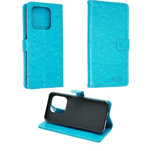 caseroxx Bookstyle Handytasche für Emporia SMART.6lite / E6.lite in türkis – Klapphülle mit Kreditkartenfächern, Magnetverschluss, Standfunktion und R&umschutz für Bildschirm & Gehäuse