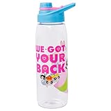 Silver Buffalo The Powerpuff Girls We Got Your Back Featuring Bubbles, Buttercup, and Blossom Water Bottle with Screw-On Lid, 28 Ounces