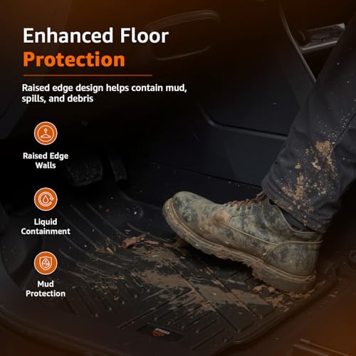 Image of Amazon Basics 5D Custom Fit Car Floor Mats for Swift Facelift | Odor Free Virgin Polymer | All Weather Waterproof Protection | Edge to Edge Coverage | 3 Piece Set