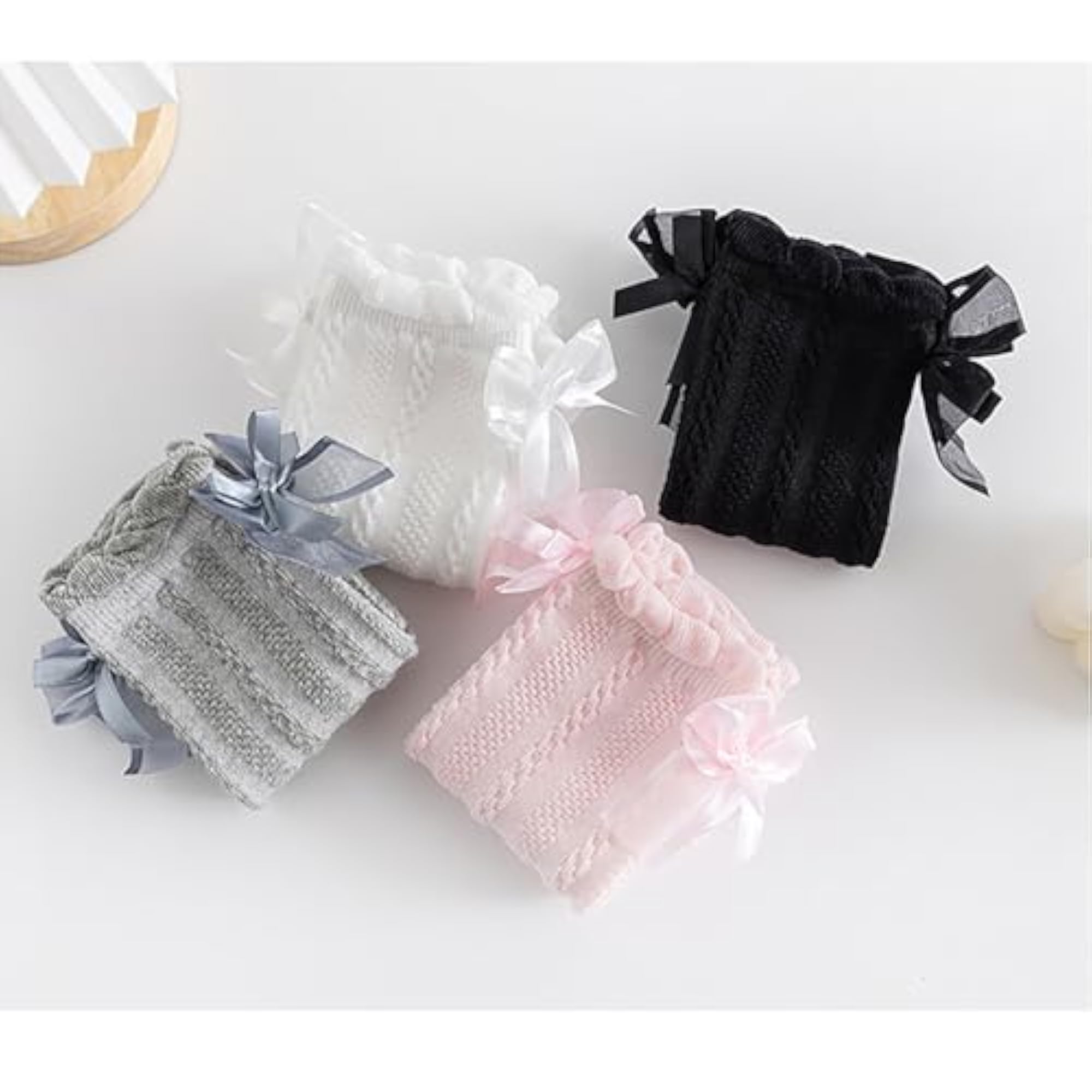 Knee High Bow Design Socks for Kids, Cotton