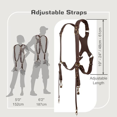 Image of Camera Harness for 2 Cameras,Dual Shoulder Leather Camera Strap,Full Grain Leather Harness for Photographers