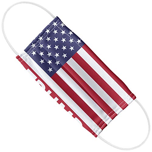 Popfunk President Trump American Flag 1-Ply Reusable Face Mask Covering with Adjustable Nose Wire, Unisex