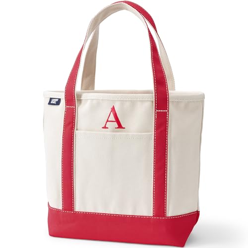 Image of Lands' End Pre-Monogrammed Letter Canvas Tote Bag