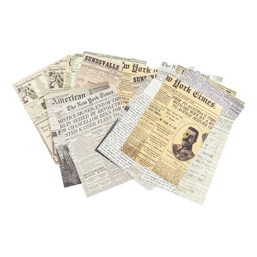 Yucenora 144 PCS Vintage Junk Journal Pages Handmade Scrapbook Sheets Newspaper Magazine Decorate DIY Craft Background Paper for Scrapbooking