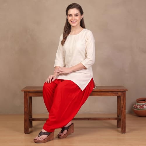 Image of FASHION GALLERY Women's Rayon Relaxed Fit Patiala Salwar with Full Length Drawstring Closure Type and Flexible Waist | Patiala Pant for Woman Free Size Fit Upto XXL