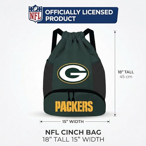 Image of NFL Green Bay Packers Cinch Bag - Standard Logo Drawstring Backpack