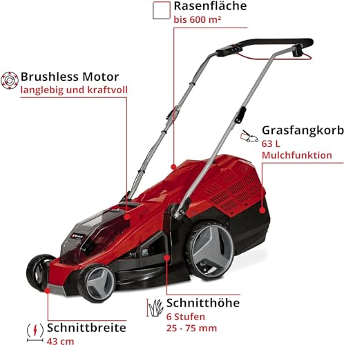 Einhell Akku-Rasenmäher GE-CM 36/43 Li für mittelgroße Gärten