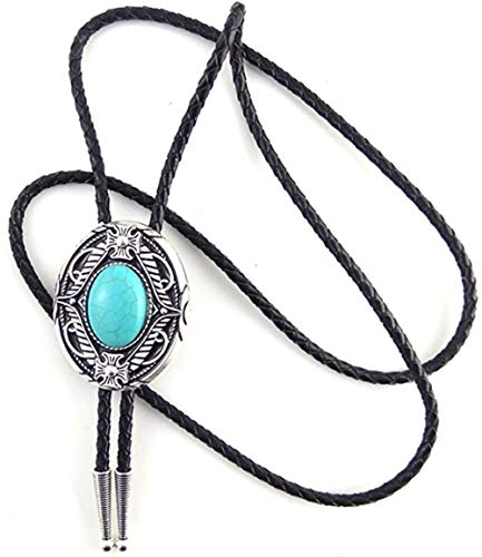 KeCol Retro Turquoise Bolo Tie Novelty Native Indian Vintage Bolo Tie for Men