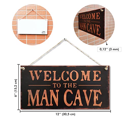 Carispibet Welcome To The Man Cave! Home Decorative Sign Bedroom Decoration Game Room Ornament Gaming Room Wall Art 6" X 12" #TOP1