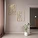 Glamativity Large 4 Pack Gold Wall Art Décor, Minimalist Décor Single Line Art Wall Décor, Real Metal Wall Art, Woman's Body Shape Abstract Wall Art (Gold Classic Style, L Size 22.5 x 15.7'')