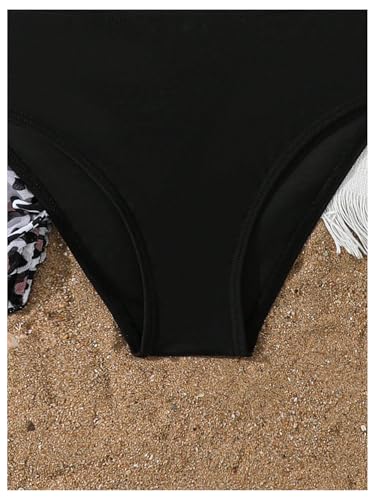 Image of COZYEASE Girls' 3 Piece Set Floral Print Bikini Swimsuit with Drawstring Beach Skirt Cute Ruched Bathing Suit