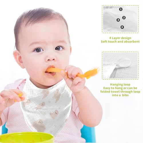 Image of vvfelixl Baby Cotton Washcloths Pomeranian German Spitz Infants Bath Towel for Unisex Puppy Face Towels for Newborn, Natural Baby Wipes Delicate Skin, 11.8 X 11.8 inch, one sizex3