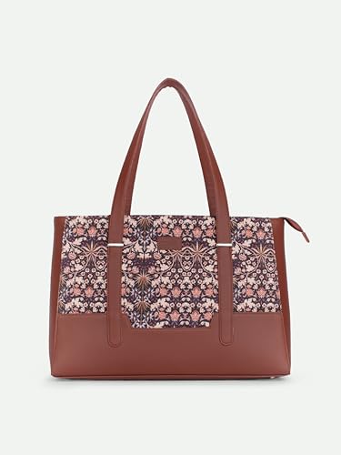 Image of ZOUK Handcrafted Vegan Leather Travel Tote Bag for Women with Multiple Compartments | Spacious Water-Resistant Shoulder Bag for Travel, Vacation, Day Trips |