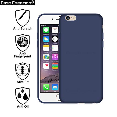 Image of Case Creation Luxurious OG Series for Apple iPhone 6S Case Cover,Anti-Dirty Slim Case Frosted Matte Cute Candy TPU Raised Bezel (Splash of Color) Back Cover for iPhone 6S -Navy Blue