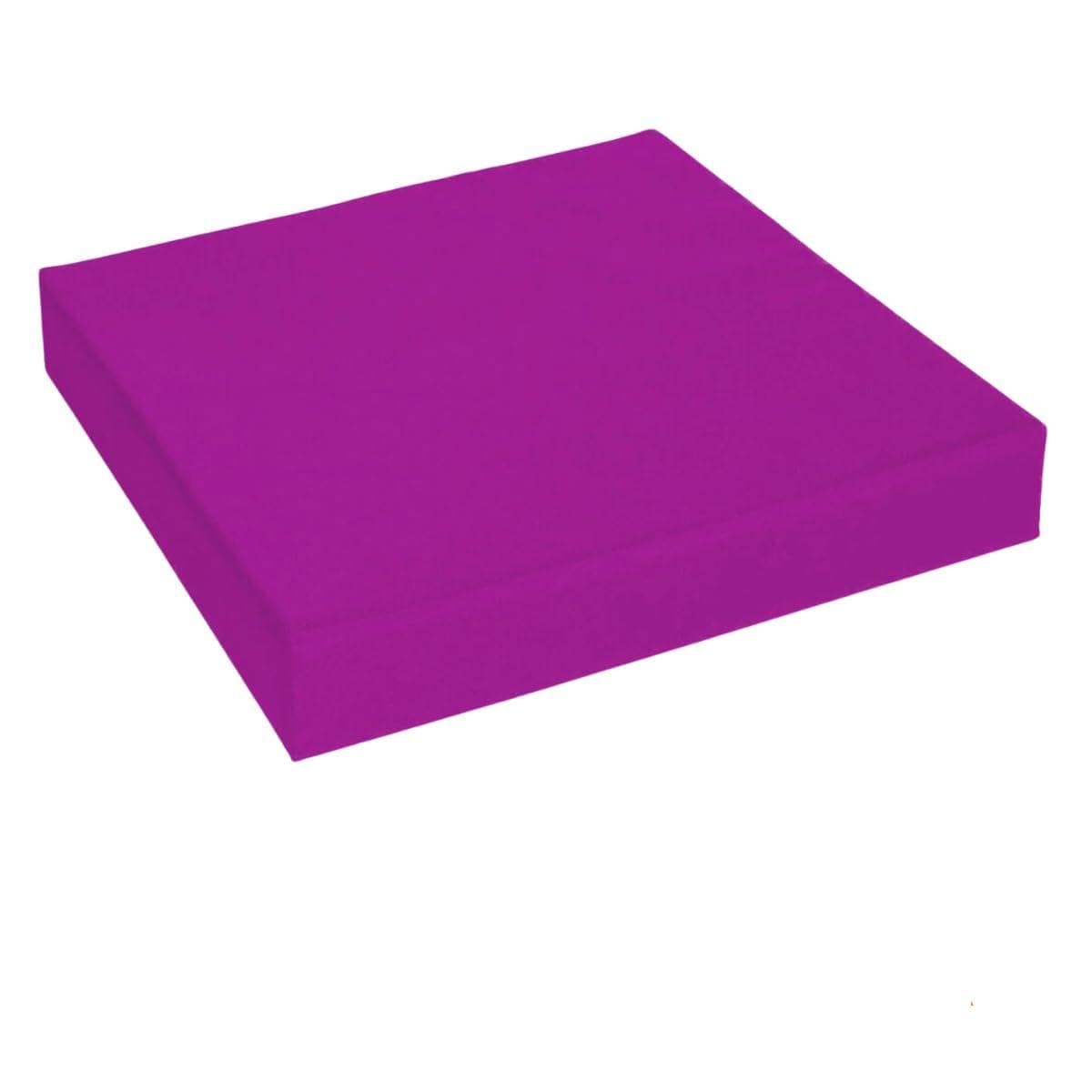 4cm Thick Waterproof Chair Cushion Comfortable Seat Pad with Removable Zipped Cover for Kitchen, Dining, Living Room & Garden Patio Rattan Furniture (Purple, 17" x 19" (43 x 48 cm))