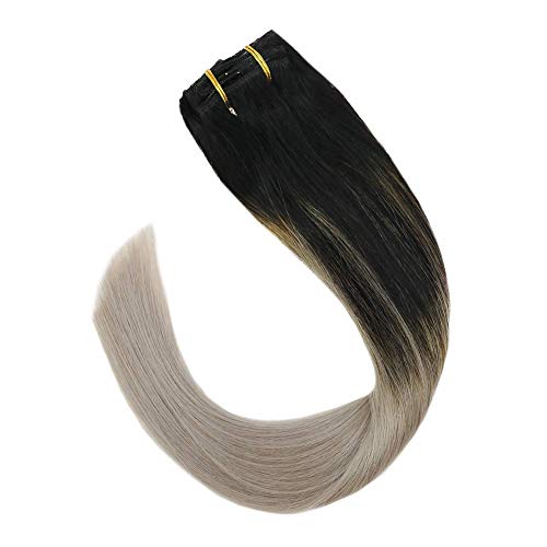 image for Sunny Hair Sunny Grey Ombre Clip in Extensions 14 Inch Grey Clip in Ha