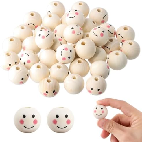 50 Stück Holzperlen Natur - 6/8/10/12mm Für Vögel & Basteln
