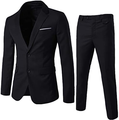 YIMANIE Men's Suit, Top and Bottom Set, Setup Suit, 2 Buttons, Multicolored, Slim, Wedding/Business/Casual/Fashionable, Job Hunting, Men's Clothing, After-party, 8 Colors, All Seasons, Washable,