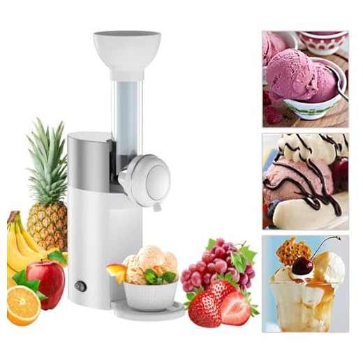 Máquina De Sorvete, Máquina Automática Doméstica De Sobremesas De Frutas Congeladas, Sorveteira De Frutas, Máquina De Milkshake Caseiro DIY, Mini Máquina De Lama,White