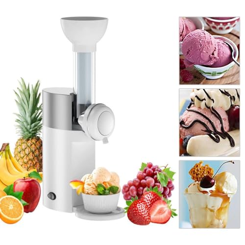 Máquina De Sorvete, Máquina Automática Doméstica De Sobremesas De Frutas Congeladas, Sorveteira De Frutas, Máquina De Milkshake Caseiro DIY, Mini Máquina De Lama,White