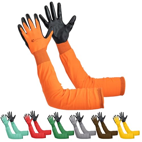 Gastody™ Long Gardening Gloves Women and Men M - Long Sleeve Garden Gloves Multipurpose Heavy Duty Outdoor and Indoor - Long Cuff Garden Gloves - Thorn Resistant Protective Work Rose Pruning Gloves