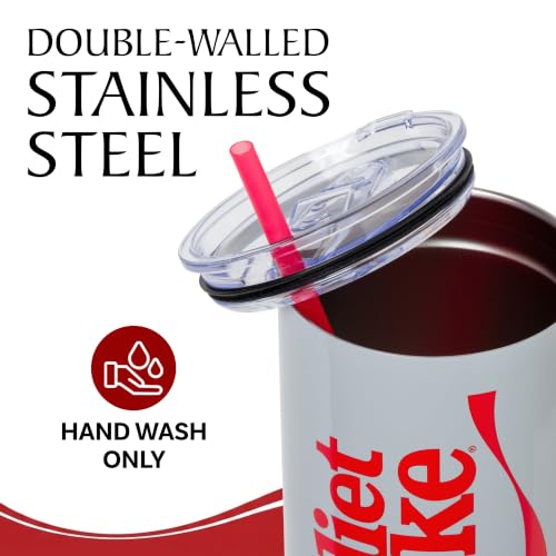 Image of Silver Buffalo Coca-Cola Diet Coke Vertical, Stainless Steel Tumbler, 40oz